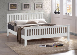 Save On Goods UK 3Ft Single White Shaker Wood Wooden Bed Frame Bedstead High Foot End - thumbnail 1
