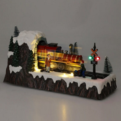 Urbn-Living Urbnliving 30Cm Width Multicolour Leds Winter Scene Christmas Animated Musical Moving Train For Kids Gift - image 1