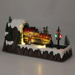 Urbn-Living Urbnliving 30Cm Width Multicolour Leds Winter Scene Christmas Animated Musical Moving Train For Kids Gift - thumbnail 1