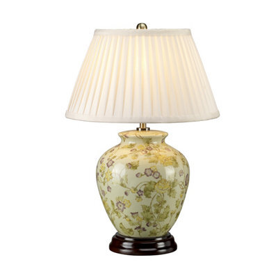 Luminosa Lighting Elstead Yellow Flowers Floor Lamp With Tapered Shade Yellow And Purple