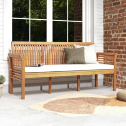 159Cm Garden Bench 3 Seater Outdoor Chair High Back Design - thumbnail 5