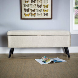 Home Source Carson Buttoned Storage Ottoman Grey - thumbnail 5