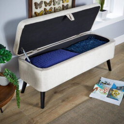 Home Source Carson Buttoned Storage Ottoman Grey - thumbnail 2