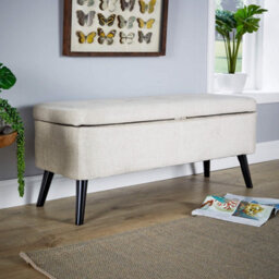 Home Source Carson Buttoned Storage Ottoman Grey - thumbnail 3