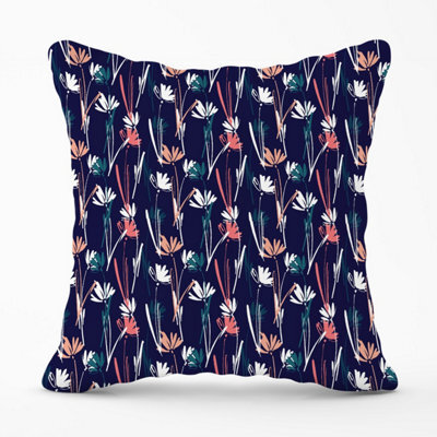 Warren Reed Designer Hand Drawn Wild Flowers Outdoor Cushion 45Cm X 45Cm - image 1