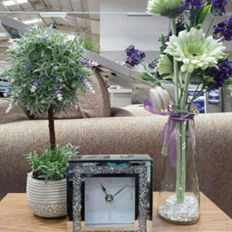 Biznest 14X14Cm Small Jewel Square Table Clock Crushed Diamante Desk Clock Elegant Diamond