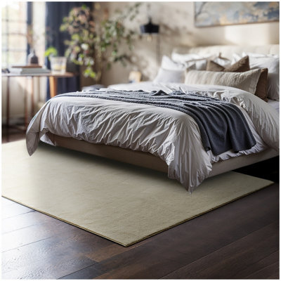 Tectake Rug Zonelle Short Pile And Ultra-Soft Carpet In Rectangular Or Round Design 120 X 170 Cm - Beige - image 1
