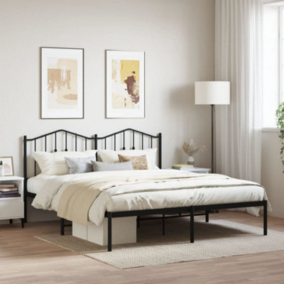Berkfield Metal Bed Frame Without Mattress With Headboard Black 183X213Cm - image 1