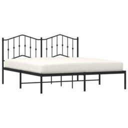 Berkfield Metal Bed Frame Without Mattress With Headboard Black 183X213Cm - thumbnail 3