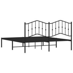 Berkfield Metal Bed Frame Without Mattress With Headboard Black 183X213Cm - thumbnail 8