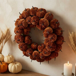 Garden Greatness Brown Pumpkin Decorative Wreath - thumbnail 2
