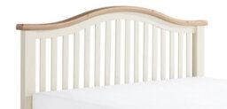 Save On Goods UK 4Ft6 Double Real Oak And Cream,chunky, Curved, Solid,strong,wood Bed Frame.low Foot End Wooden Bedstead - thumbnail 4