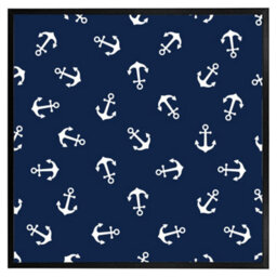 "Andrew Lee Anchors On Navy Background (Picutre Frame) / 24X24"" / Oak" - thumbnail 8