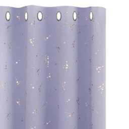 Deconovo Eyelet Blackout Curtains, Constellation Gold Printed Curtains For Bedroom,52 X 84 Inch(W X L), Light Purple,, 2 Panels - thumbnail 1