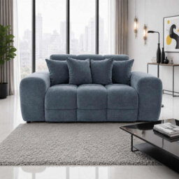 Furnishings For Less UK Jenson Grey Plush Velvet 3 + 2 Seater Sofa Set With Deep Seats - thumbnail 6
