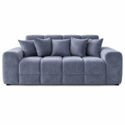 Furnishings For Less UK Jenson Grey Plush Velvet 3 + 2 Seater Sofa Set With Deep Seats - thumbnail 3