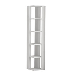 Decortie Nati Tall Corner Bookcase Modern Shelving Unit Space-Saving Storage White 161Cm - thumbnail 2