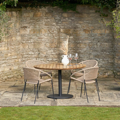 Pacific Lifestyle Dakota Natural Wheat Outdoor 4 Seater Dining Set - image 1