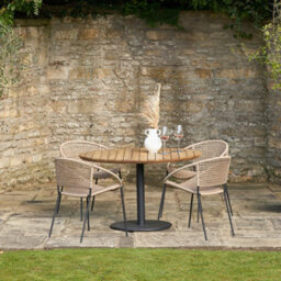 Pacific Lifestyle Dakota Natural Wheat Outdoor 4 Seater Dining Set