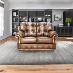 Chesterfield Handmade 2 Seater Settee Sofa Antique Tan Leather In Knightsbridge Style - thumbnail 4