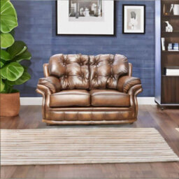 Chesterfield Handmade 2 Seater Settee Sofa Antique Tan Leather In Knightsbridge Style - thumbnail 2