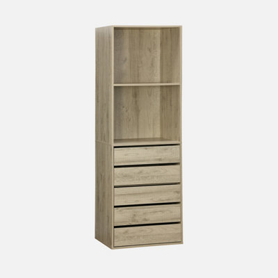 Alice's Garden Sweeek - Modular Open Wardrobe Drawer And Shelf Unit Modulo Natural 60X45X180 Cm - image 1