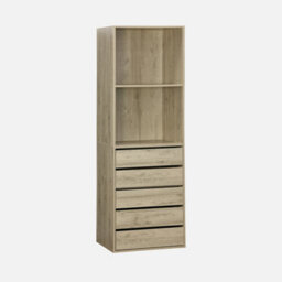 Alice's Garden Sweeek - Modular Open Wardrobe Drawer And Shelf Unit Modulo Natural 60X45X180 Cm - thumbnail 1