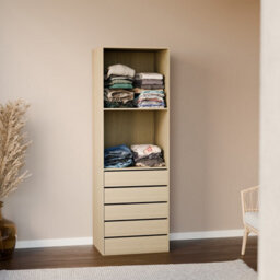 Alice's Garden Sweeek - Modular Open Wardrobe Drawer And Shelf Unit Modulo Natural 60X45X180 Cm - thumbnail 5