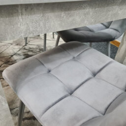 Kosy Koala Wooden Grey Dining Table Set With 4 Grey Velvet Chairs And 1 Bench Dining Room Furniture - thumbnail 8