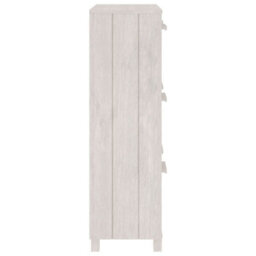 Berkfield Shoe Cabinet White 59.5X35X117 Cm Solid Wood Pine - thumbnail 5