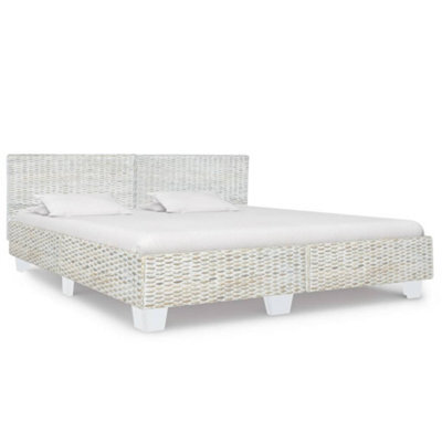 Berkfield Bed Frame Grey Natural Rattan 180X200 Cm 6Ft Super King - image 1