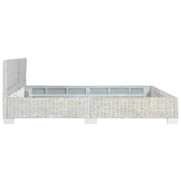 Berkfield Bed Frame Grey Natural Rattan 180X200 Cm 6Ft Super King - thumbnail 4