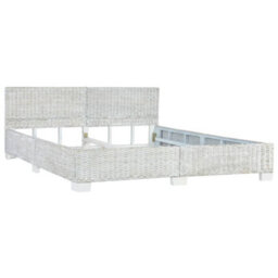 Berkfield Bed Frame Grey Natural Rattan 180X200 Cm 6Ft Super King - thumbnail 2