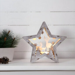 Accessotech Wooden Star Led Christmas Scene Decoration Deer Silhouette Light Ornament - thumbnail 3