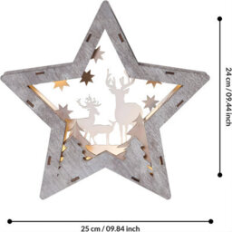 Accessotech Wooden Star Led Christmas Scene Decoration Deer Silhouette Light Ornament - thumbnail 2