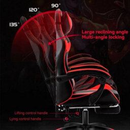 Office Chair Gaming Pc Computer Desk Executive Swivel Recliner Chair Black+Red - thumbnail 3
