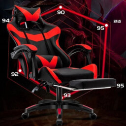 Office Chair Gaming Pc Computer Desk Executive Swivel Recliner Chair Black+Red - thumbnail 4