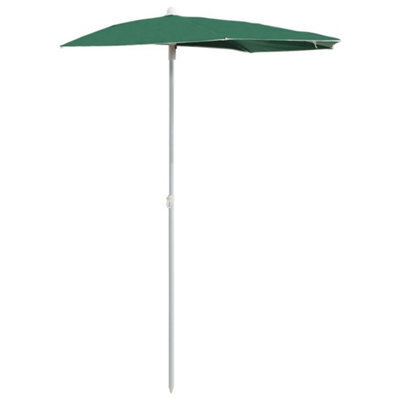 Vidaxl Garden Half Parasol With Pole 180X90 Cm Green - image 1