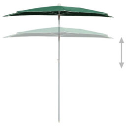 Vidaxl Garden Half Parasol With Pole 180X90 Cm Green - thumbnail 4