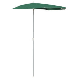 Vidaxl Garden Half Parasol With Pole 180X90 Cm Green - thumbnail 1