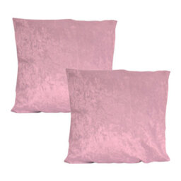 Urban Textures Pack Of 2 Crushed Velvet Cushion Covers 20 X 20 Inches Pink - thumbnail 1