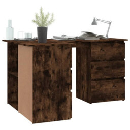 Vidaxl Corner Desk Smoked Oak 145X100X76 Cm Engineered Wood - thumbnail 4