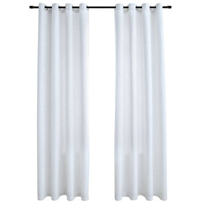 Berkfield Elegant Blackout Curtains With Metal Rings 2 Pcs Off White 140X225 Cm