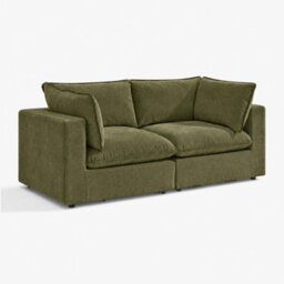 Furniturebox Uk Echo Green Linen-Look Fabric 2 Seater Modular Sofa - thumbnail 6