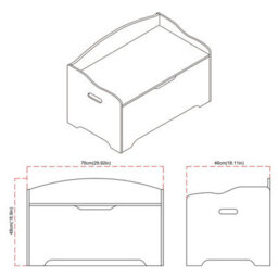 Urbn-Living Urbnliving 76Cm Width Ottoman White Wooden Storage Chest Bench Stool Seat Trunk Toy Box - thumbnail 7