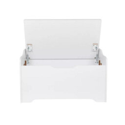 Urbn-Living Urbnliving 76Cm Width Ottoman White Wooden Storage Chest Bench Stool Seat Trunk Toy Box - thumbnail 4
