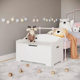 Urbn-Living Urbnliving 76Cm Width Ottoman White Wooden Storage Chest Bench Stool Seat Trunk Toy Box - thumbnail 2