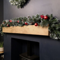 Samuel Alexander Premier 180Cm (6Ft) Festive Red Dressed Christmas Garland With Bows And Red Baubles - thumbnail 3