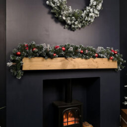 Samuel Alexander Premier 180Cm (6Ft) Festive Red Dressed Christmas Garland With Bows And Red Baubles