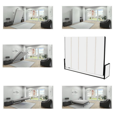 Wallbedking Studio Horizontal Double 135Cm X 190Cm ( 6Ft 3In X 4Ft 6In ) Murphy Bed, Wall Bed